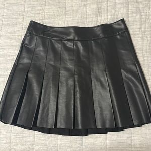 Abercrombie and Fitch vegan leather, pleated skirt